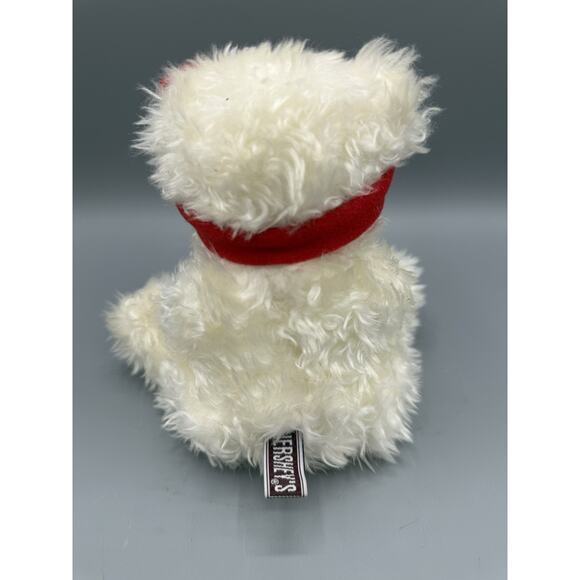Hershey’s White Plush Teddy Bear with Red Headband Bow ~ 6” Stuffed Animal - Picture 3 of 5